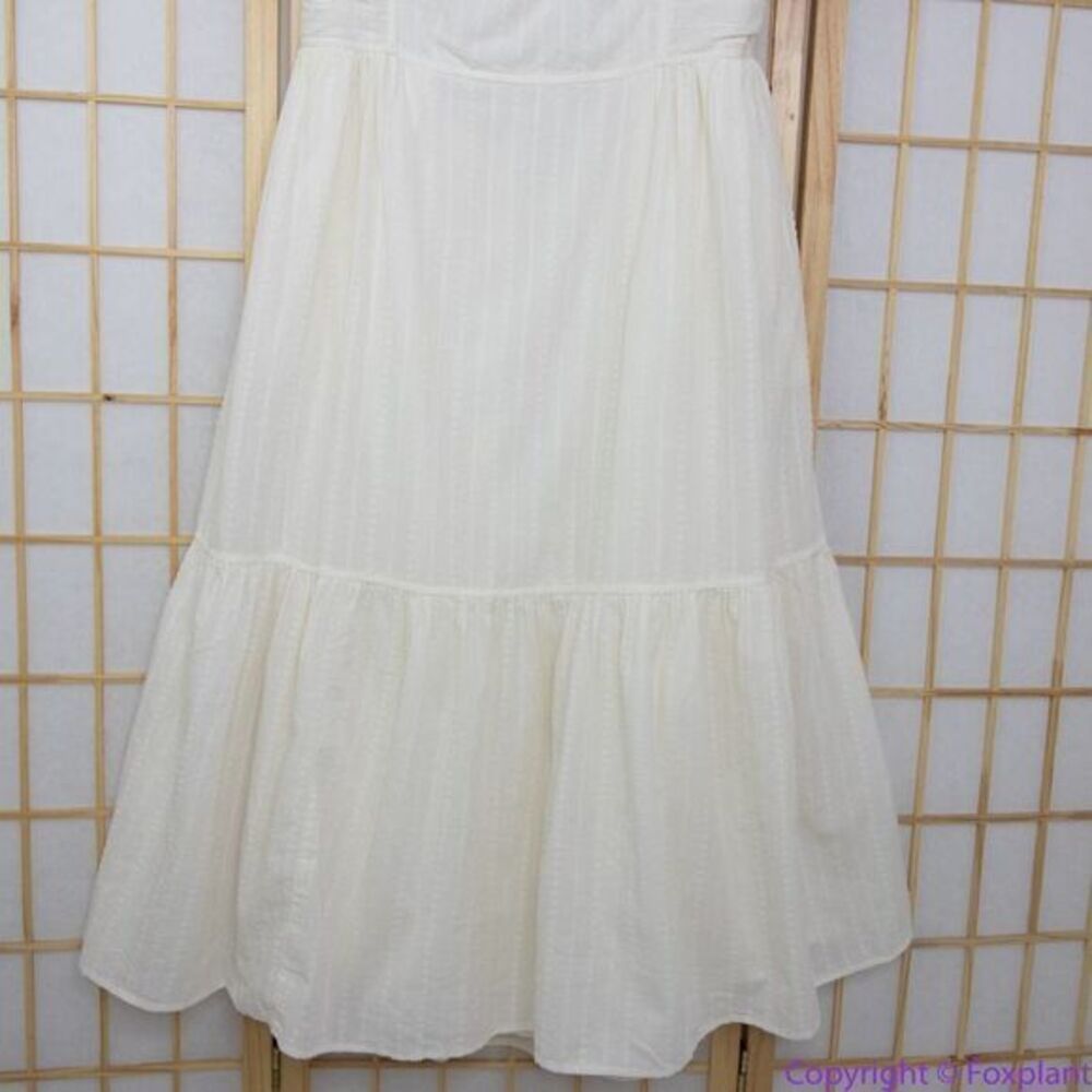 NEW Madewell Ruffle-Strap Tiered‎ Midi Dress in Textural Stripe, XL - Picture 6 of 16